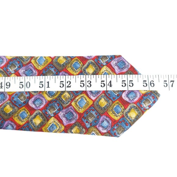 Carrot & Gibbs Men Necktie Pure Silk Geometric Multicolor Size 57x4 - NWOT - Picture 5 of 5
